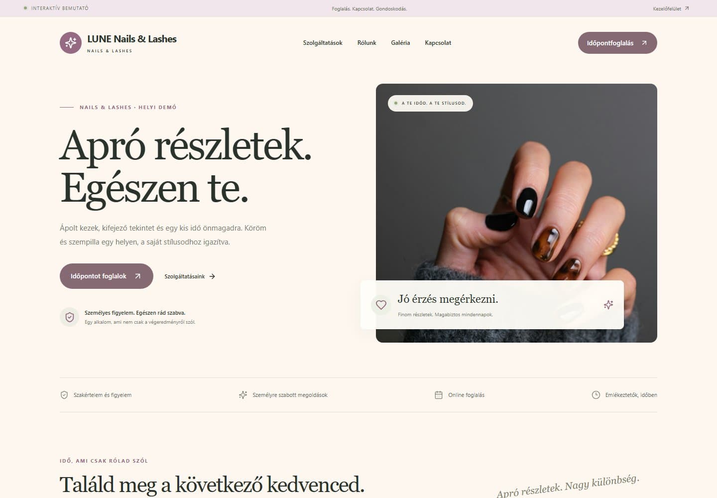 LUNE Nails & Lashes · Weboldal