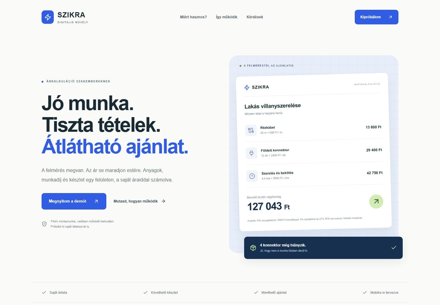 SZIKRA · Weboldal